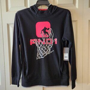 AND1 Bank Shot Hoodie Black Small Basketball Graphic